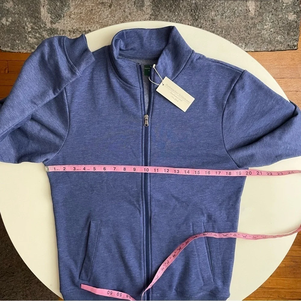 Hammacher Schlemmer NY Men’s Full Zip Sweater Blue Size Medium Slim Fit New